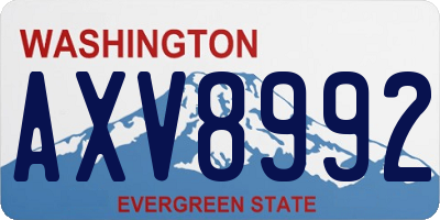 WA license plate AXV8992