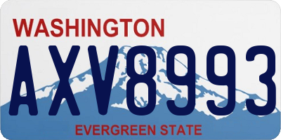 WA license plate AXV8993