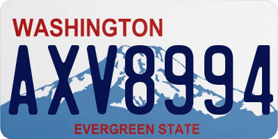WA license plate AXV8994