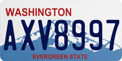 WA license plate AXV8997