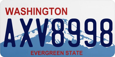WA license plate AXV8998