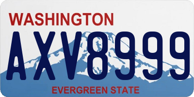 WA license plate AXV8999