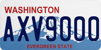 WA license plate AXV9000