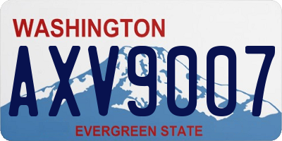 WA license plate AXV9007