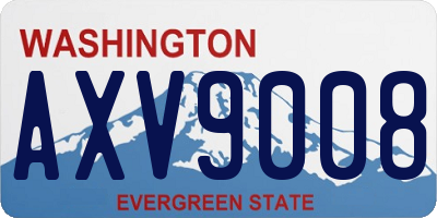 WA license plate AXV9008