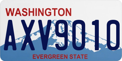 WA license plate AXV9010