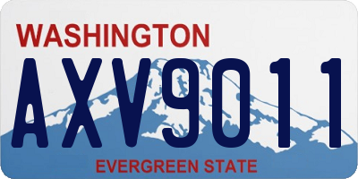 WA license plate AXV9011