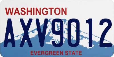 WA license plate AXV9012