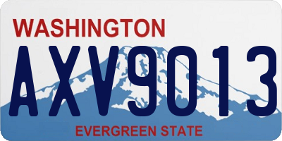 WA license plate AXV9013
