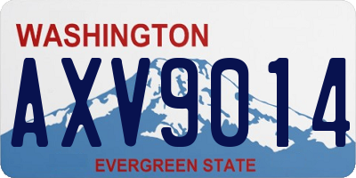 WA license plate AXV9014