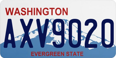 WA license plate AXV9020