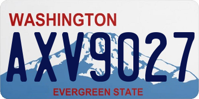 WA license plate AXV9027