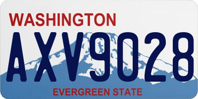 WA license plate AXV9028
