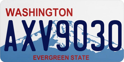 WA license plate AXV9030