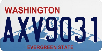 WA license plate AXV9031