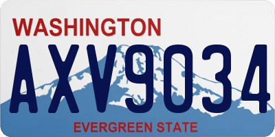 WA license plate AXV9034