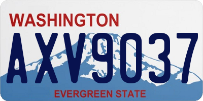 WA license plate AXV9037