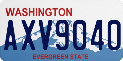 WA license plate AXV9040