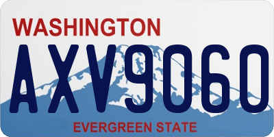 WA license plate AXV9060