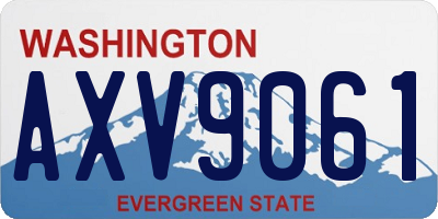 WA license plate AXV9061
