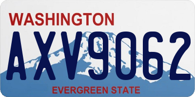 WA license plate AXV9062