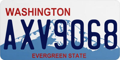 WA license plate AXV9068