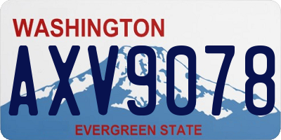 WA license plate AXV9078