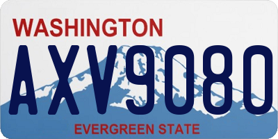 WA license plate AXV9080