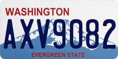 WA license plate AXV9082