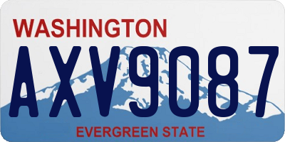 WA license plate AXV9087
