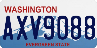WA license plate AXV9088