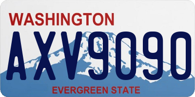 WA license plate AXV9090