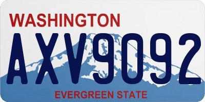 WA license plate AXV9092