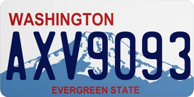 WA license plate AXV9093