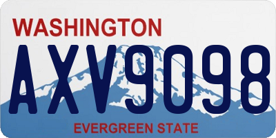 WA license plate AXV9098