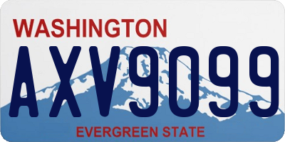 WA license plate AXV9099