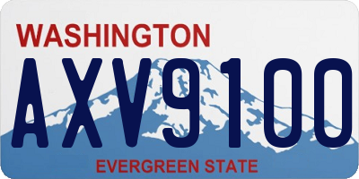 WA license plate AXV9100