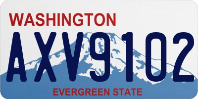 WA license plate AXV9102