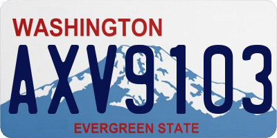 WA license plate AXV9103