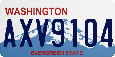 WA license plate AXV9104