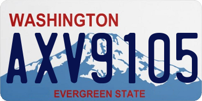 WA license plate AXV9105