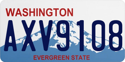 WA license plate AXV9108