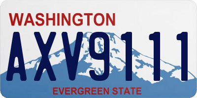 WA license plate AXV9111