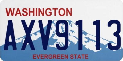 WA license plate AXV9113