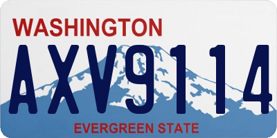 WA license plate AXV9114