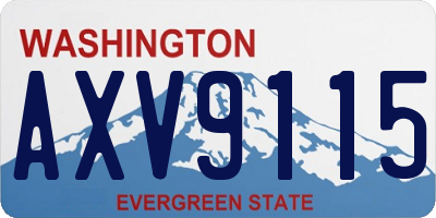 WA license plate AXV9115