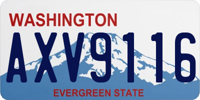 WA license plate AXV9116