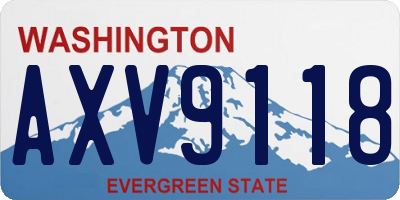 WA license plate AXV9118