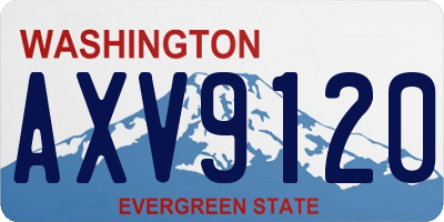 WA license plate AXV9120