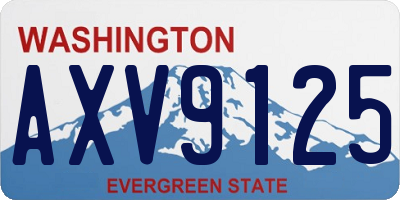 WA license plate AXV9125